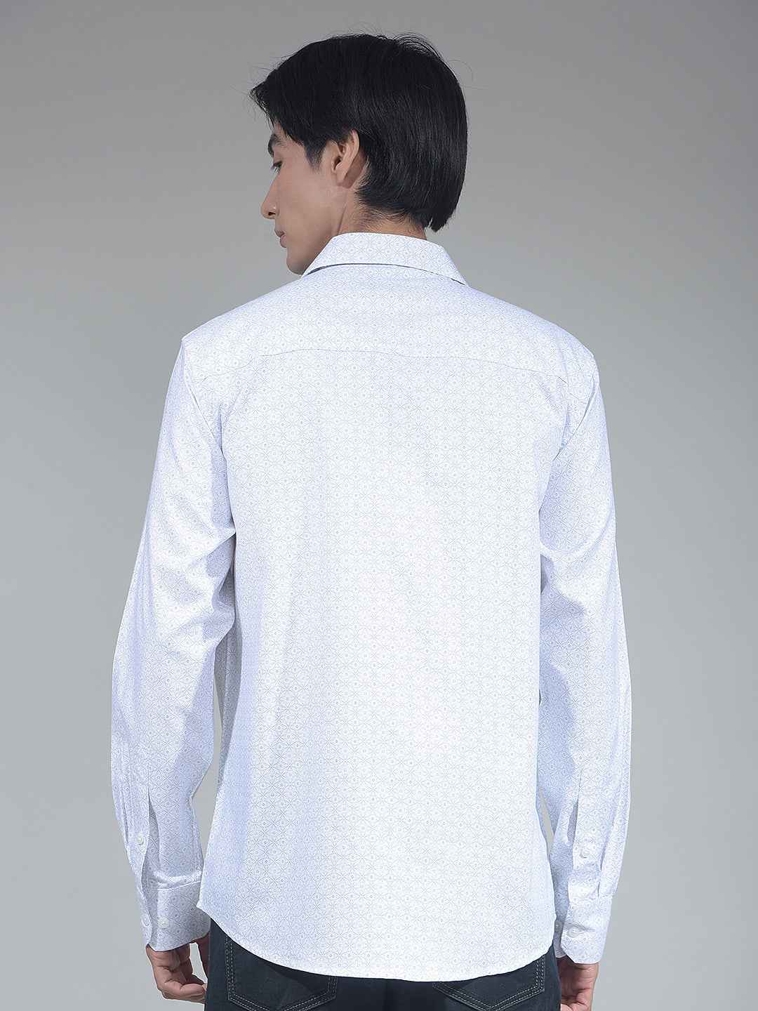 White Floral Print Shirt