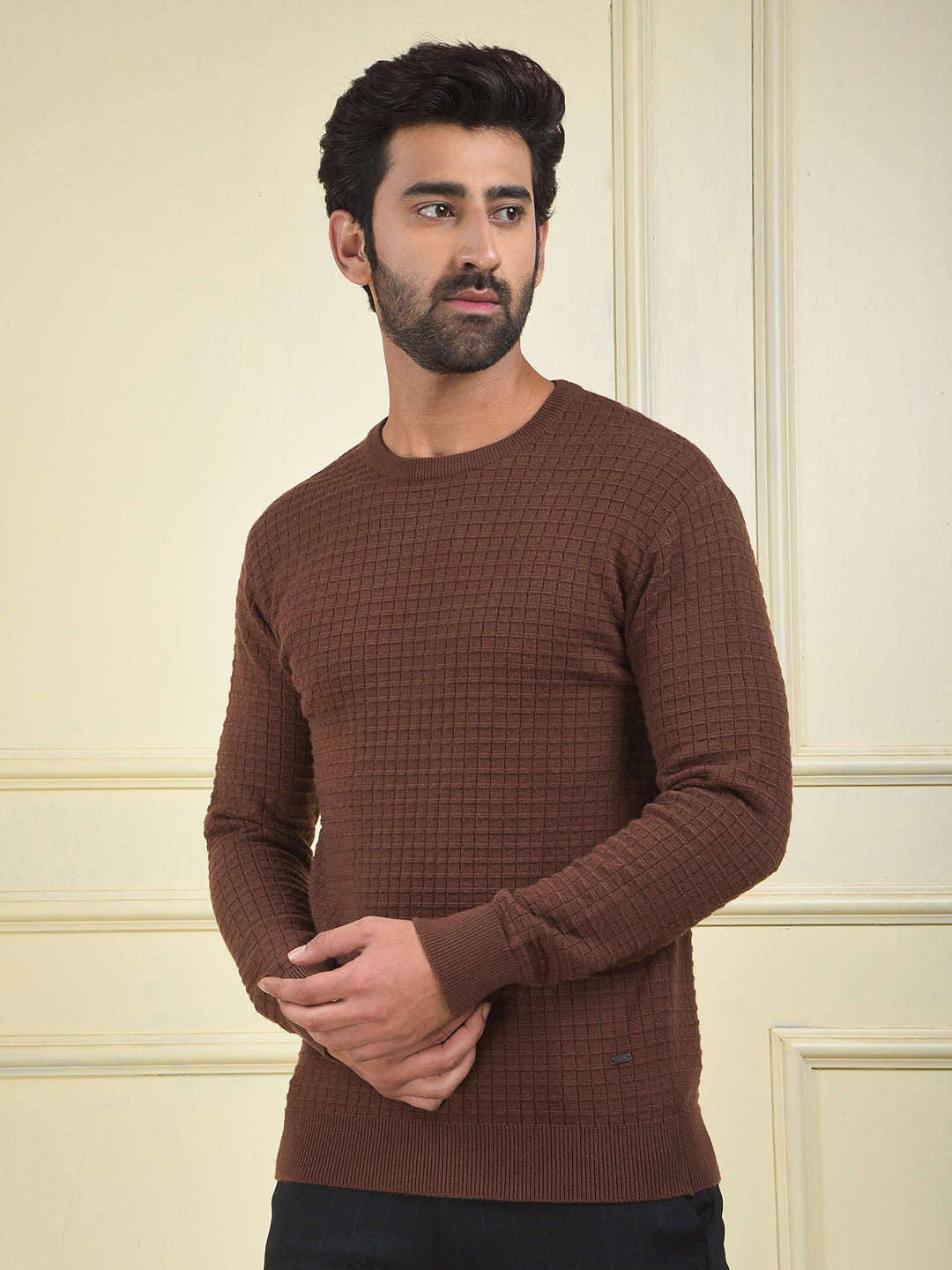 Urban Brown Jacquard Sweater