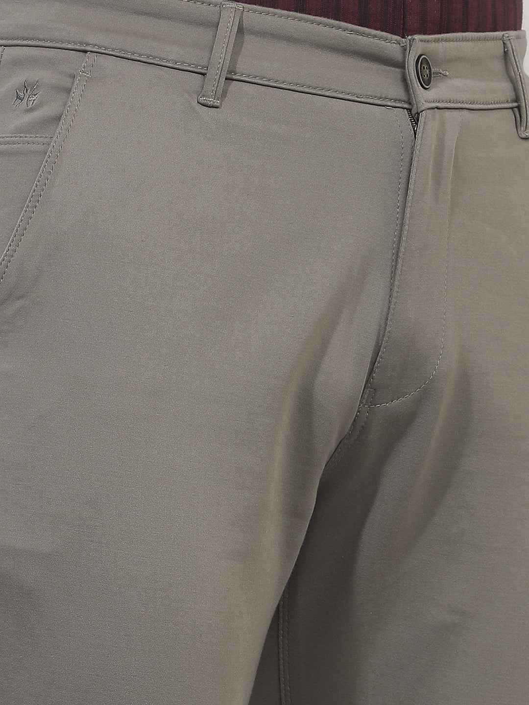 Grey Casual Cotton Trousers