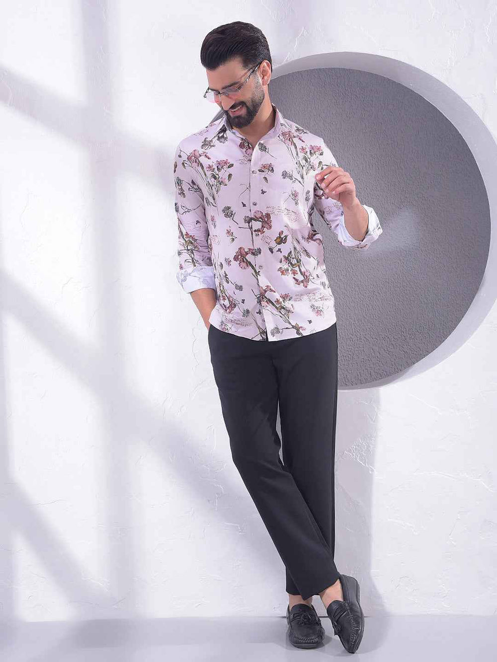Brown Floral Print Shirt