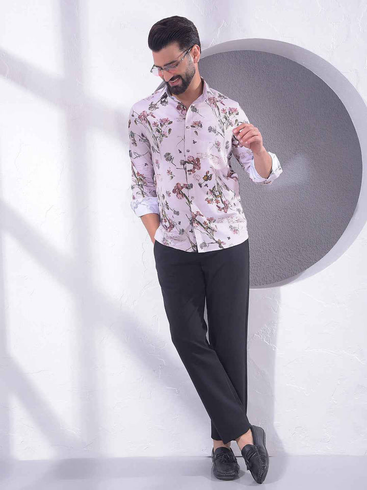 Brown Floral Print Shirt