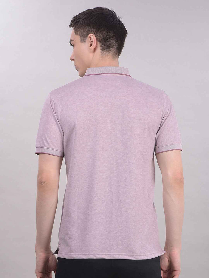 Pink Polo Neck T-Shirt