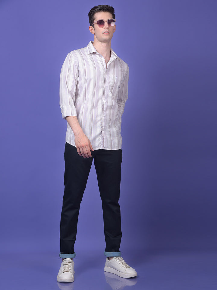 Blue Floral Print 100% Cotton Shirt