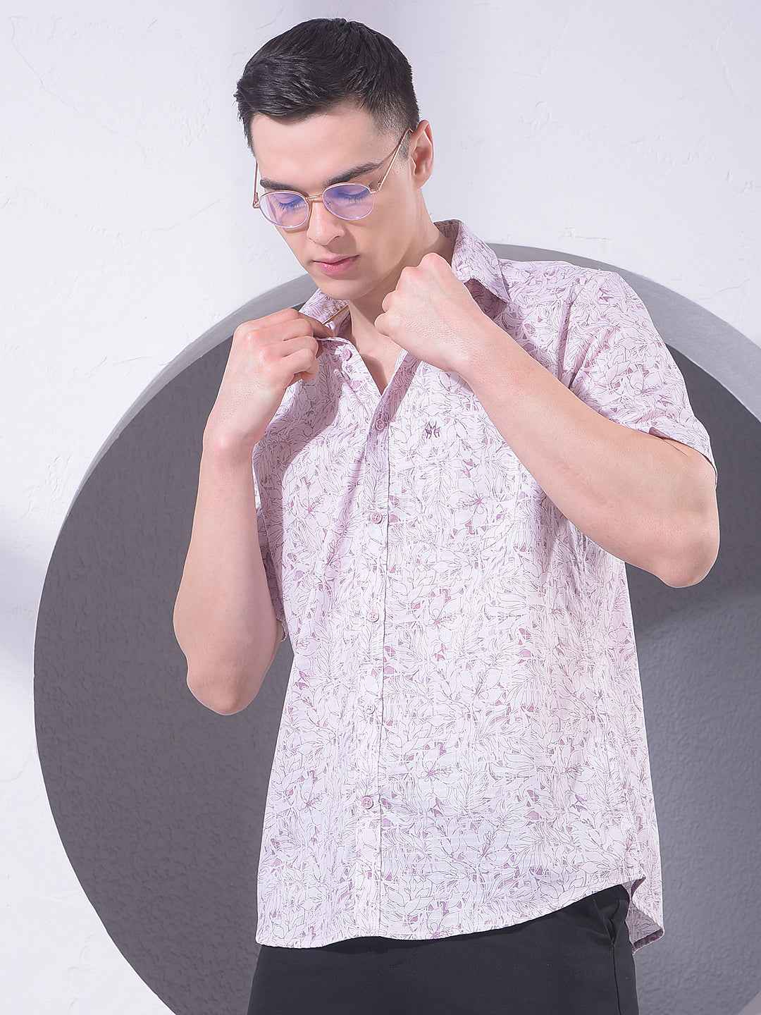 Pink Floral Print Shirt