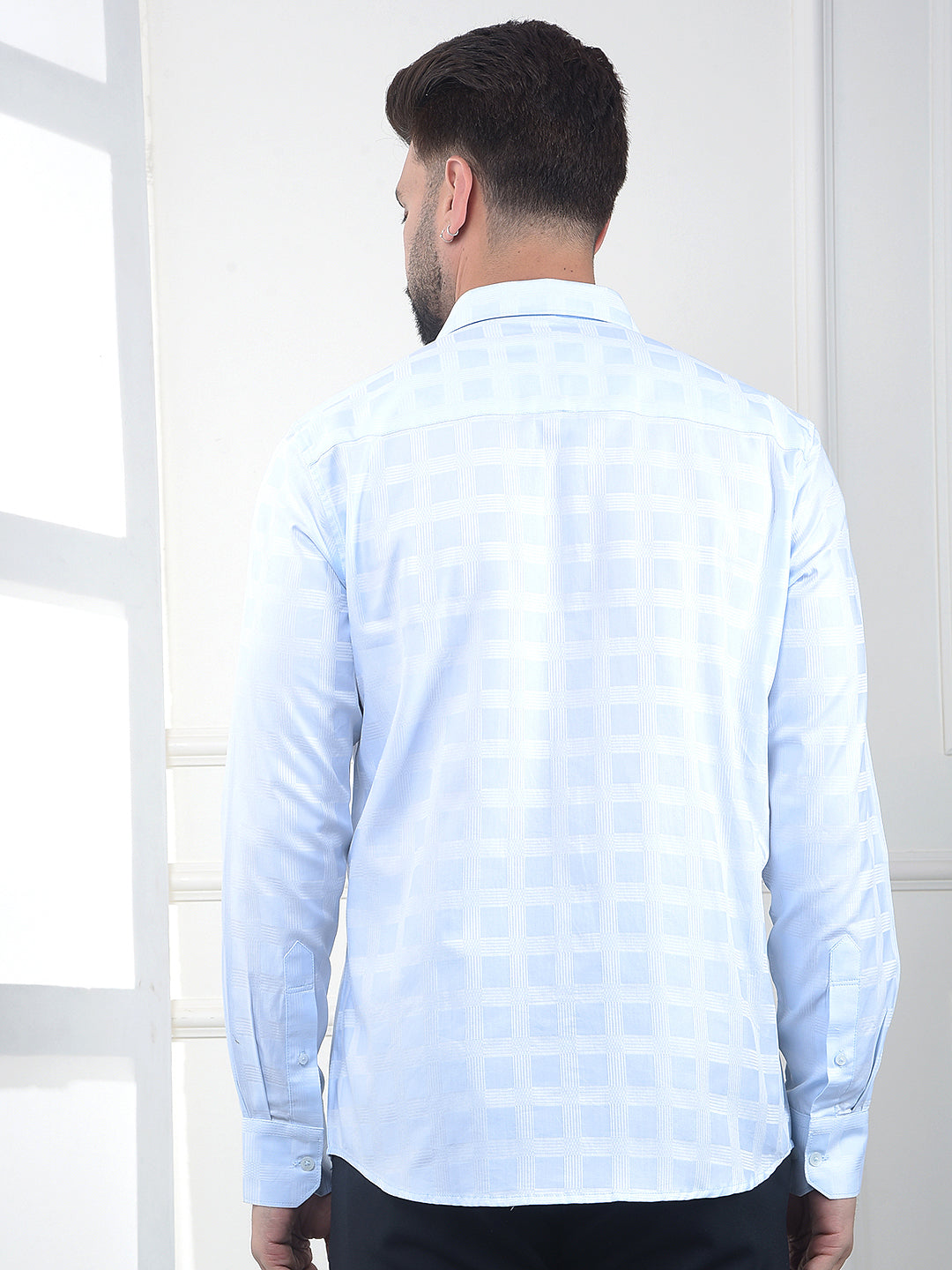 Blue Checked 100% Cotton Shirt