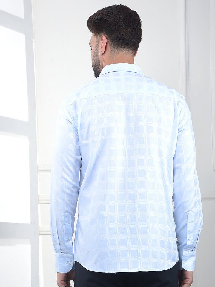 Blue Checked 100% Cotton Shirt