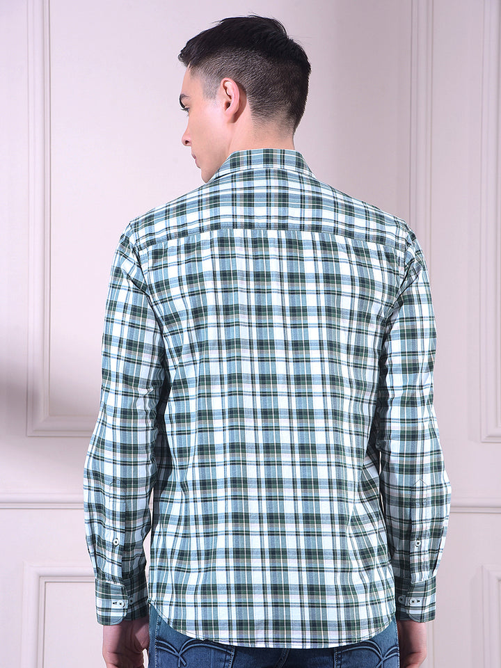 Green Checked 100% Cotton Shirt