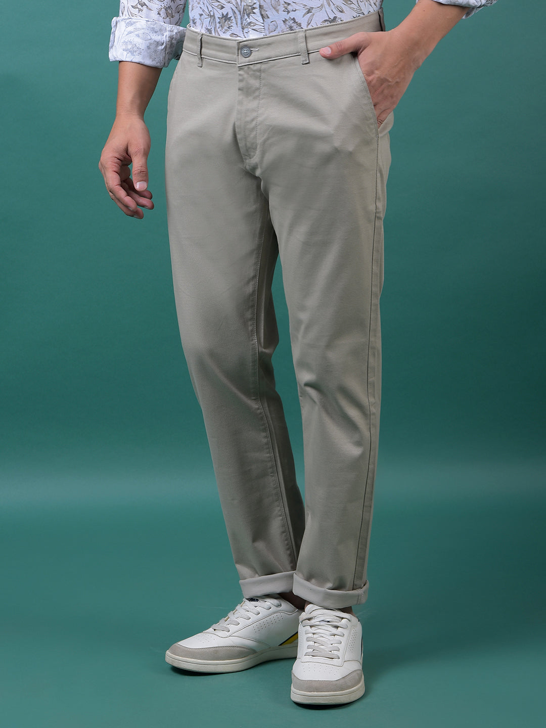 Grey Printed Trousers
