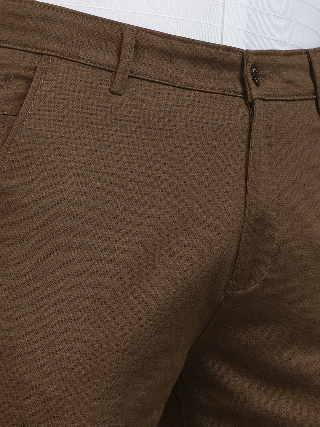 Chic Cocoa Brown Printed Trousers