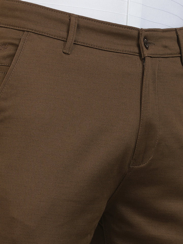 Chic Cocoa Brown Printed Trousers