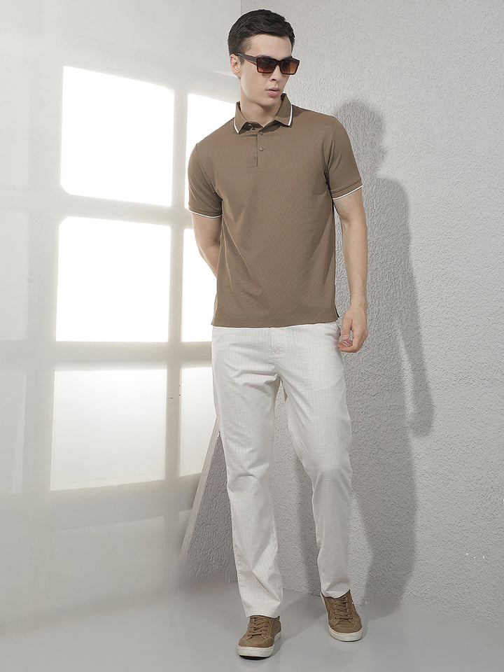 Sleek Chestnut Brown Polo T-Shirt