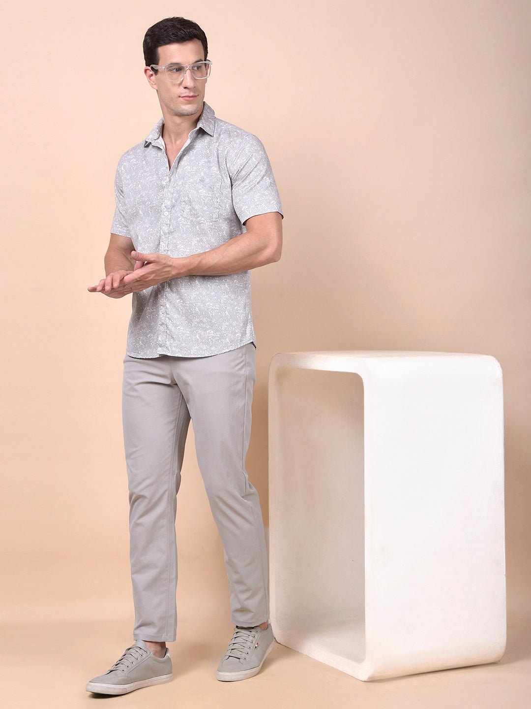 Iconic Grey Printed Shirt