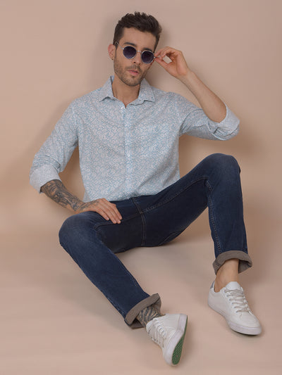 Blue Printed Shirt