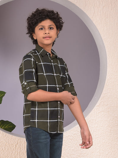 Green Checked 100% Cotton Shirt