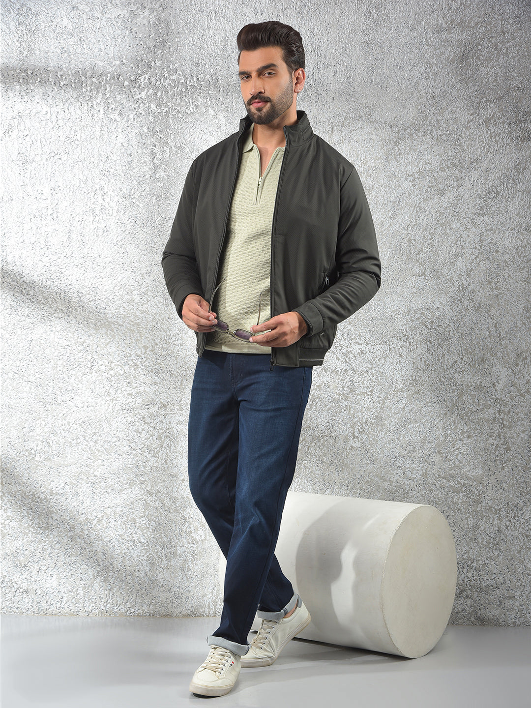 Black Printed Puffer Jacket