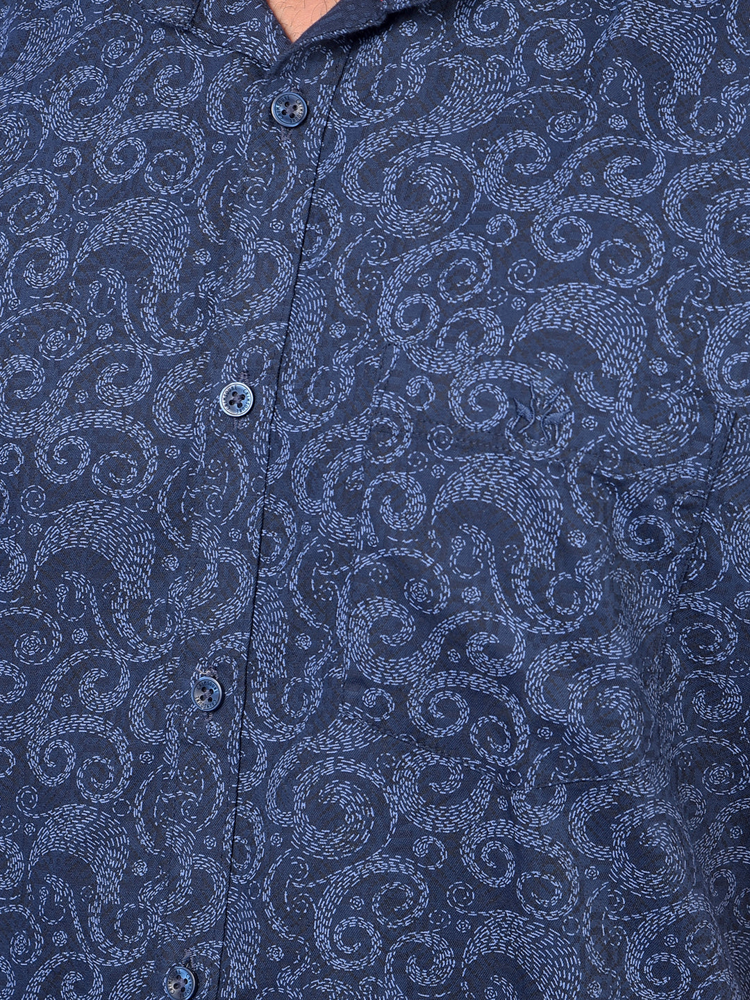 Navy Blue Printed Shirt