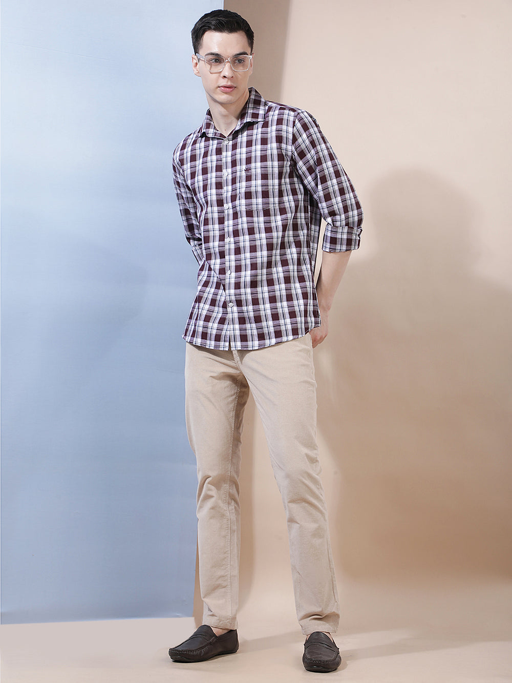 Classic Cinnamon Brown Checked Shirt