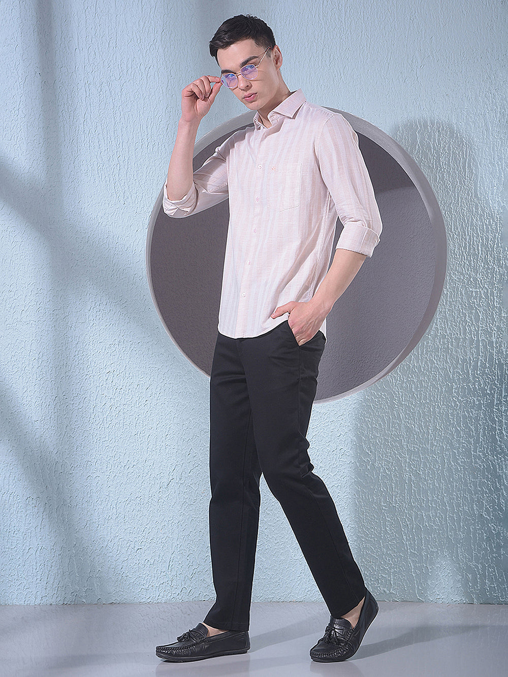 Pink Vertical Stripes Shirt