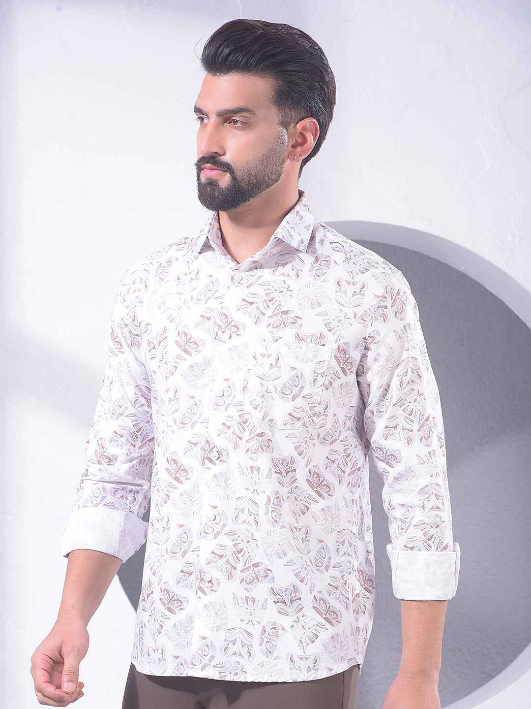 Multi-Color Motif Print Shirt