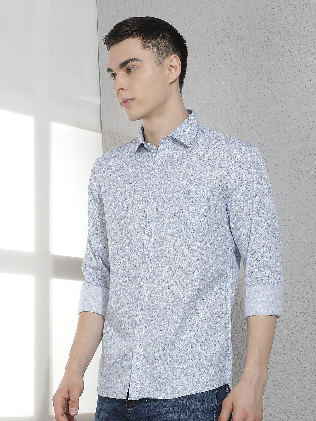 Blue Floral Print Shirt