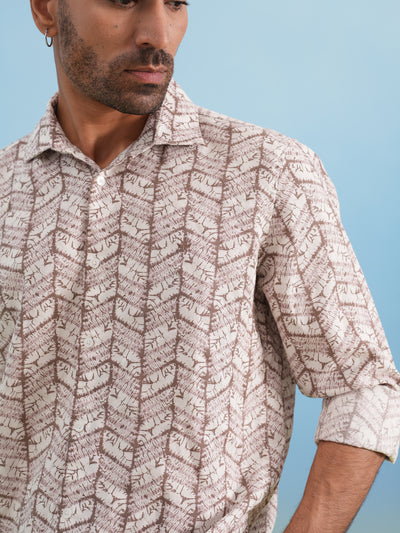 Minimal Aesthetic Casual Beige Shirt