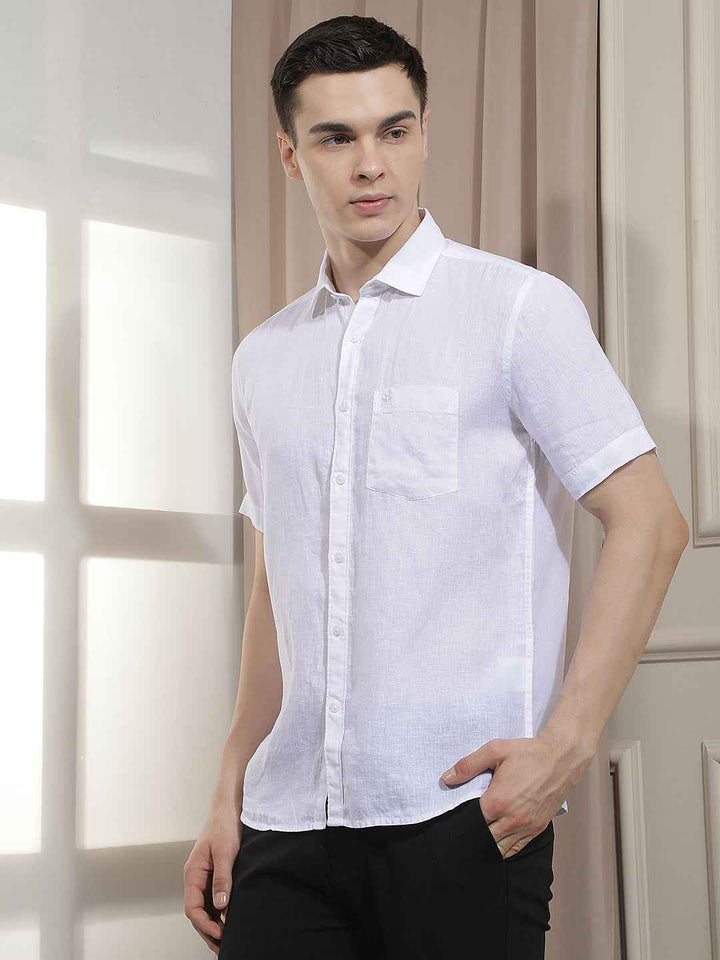 Crisp White Linen Shirt