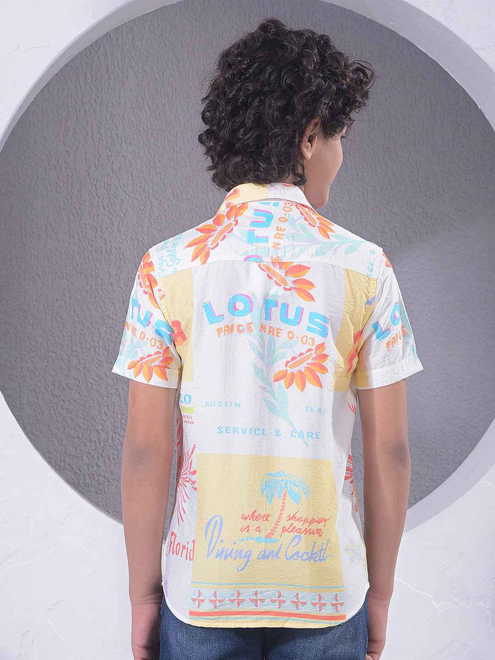 Multi-Color Typographic Print Shirt
