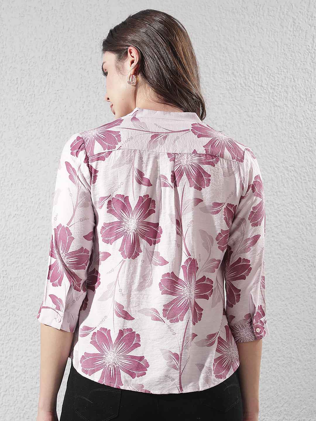 Maroon Floral Print Top
