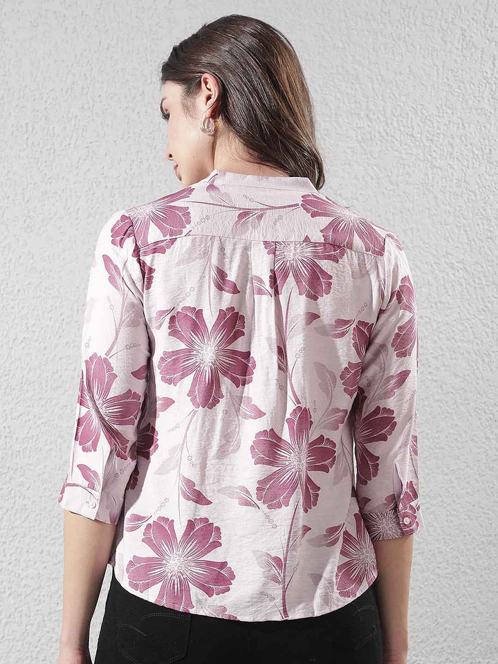 Maroon Floral Print Top