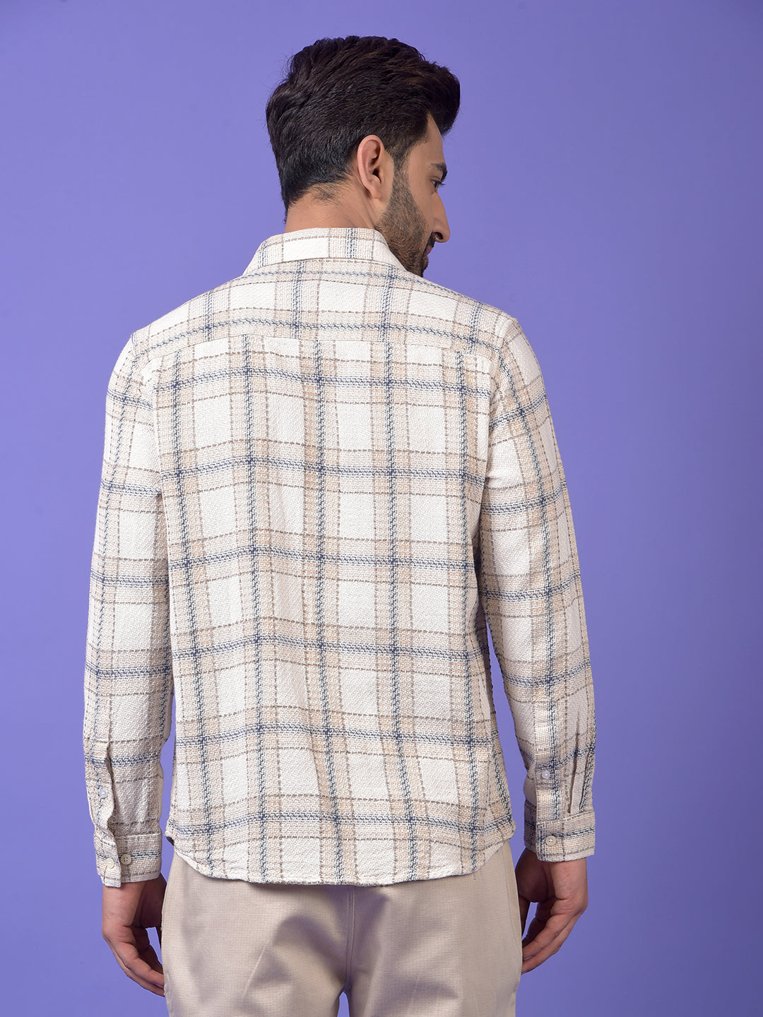 Beige Checked Shirt