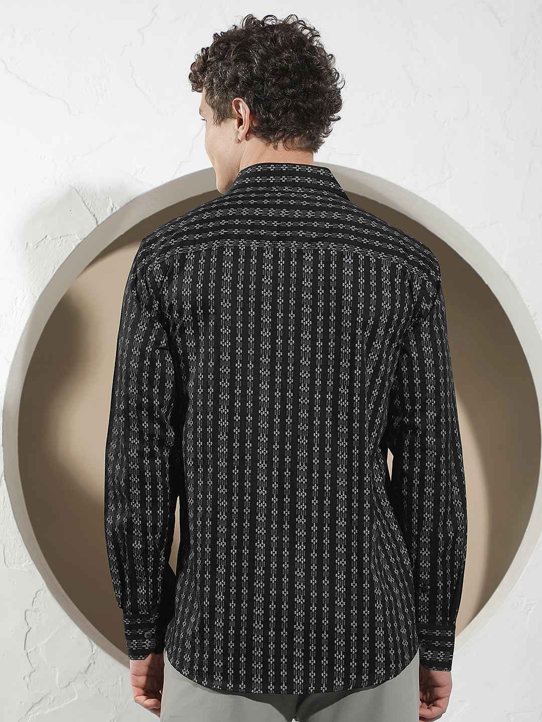 Black Printed 100% Cotton Shirt