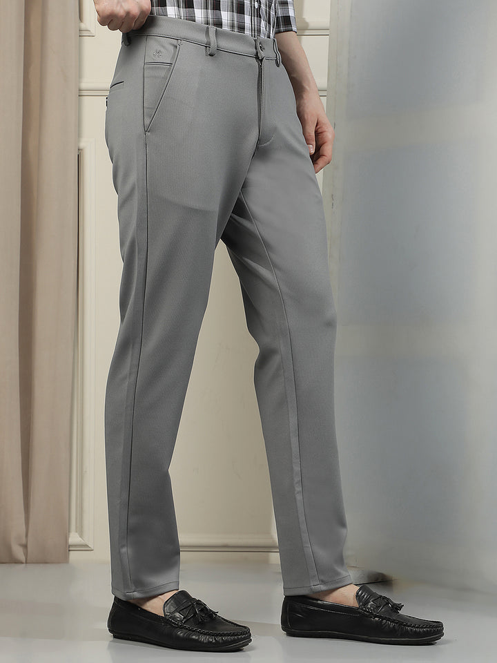 Grey Modern Wear Knitted Trousers