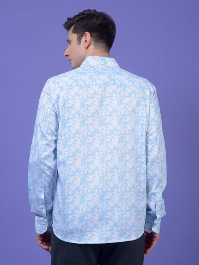 Blue Floral Print Shirt