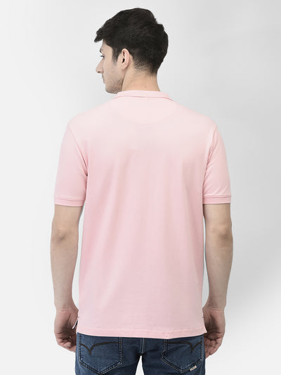 Pink Polo Neck T-Shirt