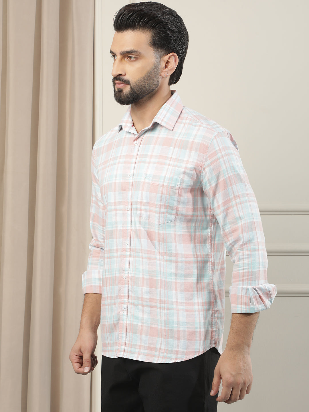 Multi-Color Checked 100% Cotton Shirt
