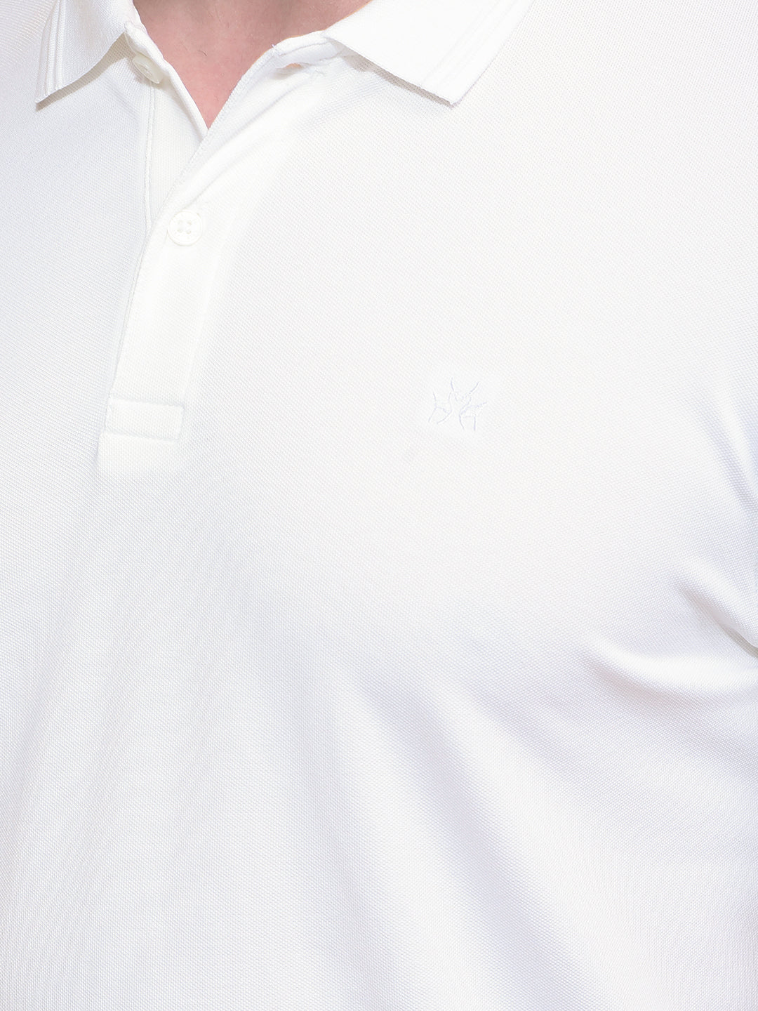 White Polo Neck T-Shirt-Men T-Shirts-Crimsoune Club