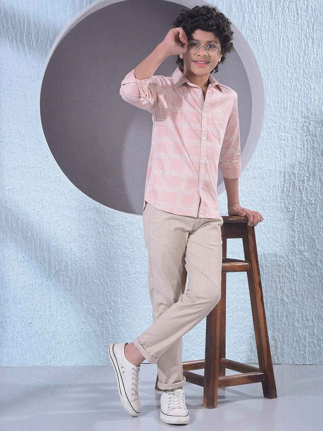 Soft Peach Printed Shirt