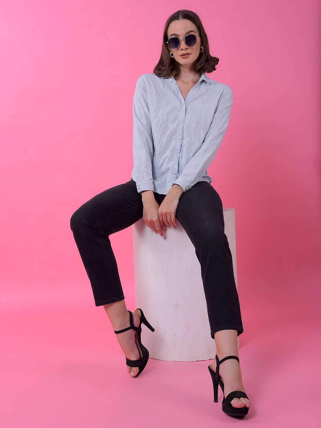 Blue Jacquard Shirt
