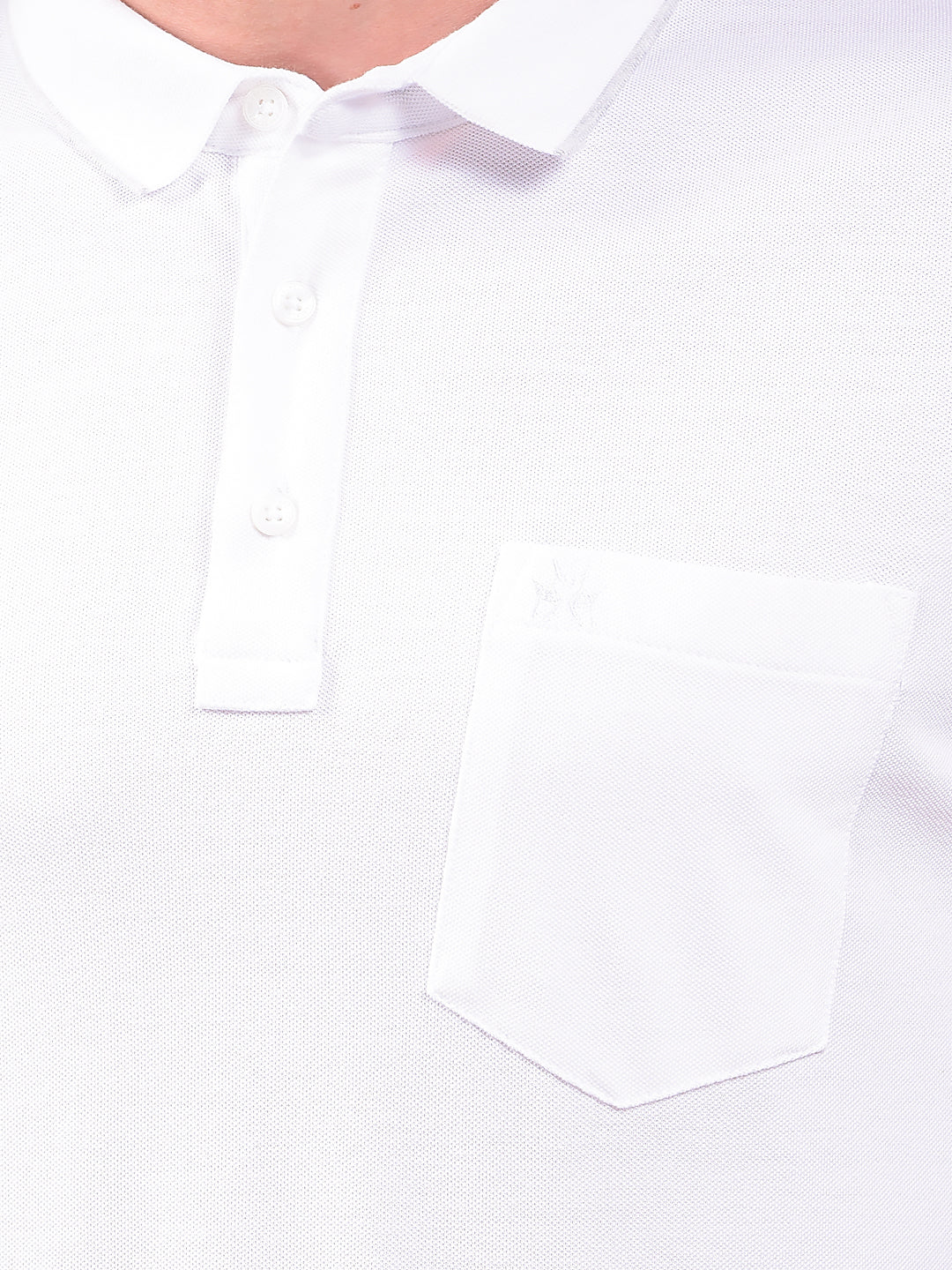 White Polo Neck T-Shirt
