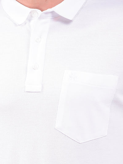 White Polo Neck T-Shirt