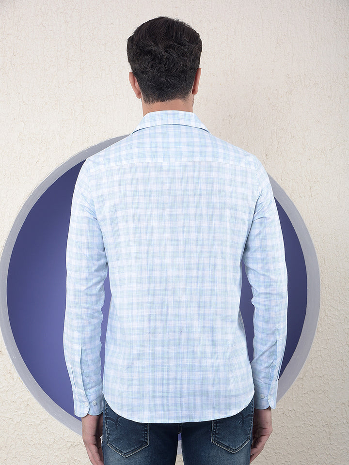 Checked 100% Cotton Green Shirt