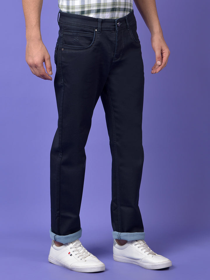 Navy Blue Straight Jeans