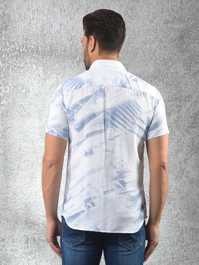 Blue Printed 100% Cotton Shirt