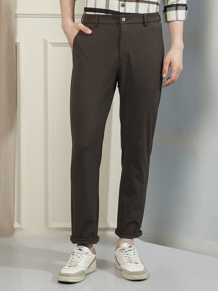Contemporary Walnut Brown Chino Trousers