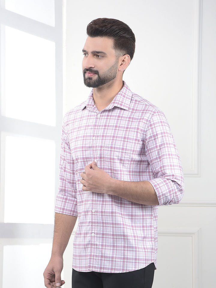 Pink Checked 100% Cotton Shirt
