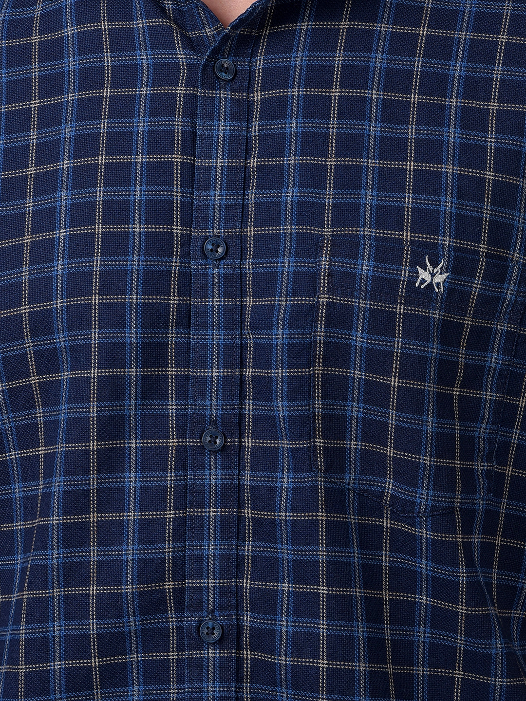 Blue Checked 100% Cotton Shirt