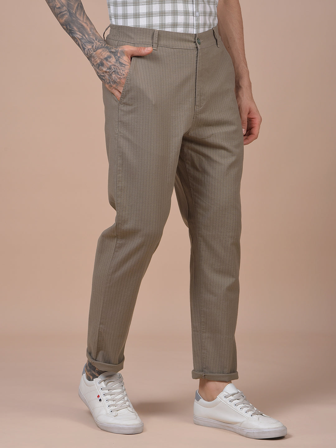Olive Printed Trousers