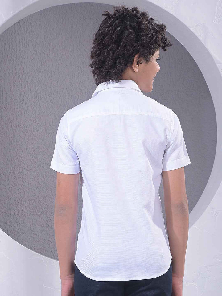 White Typographic Print Shirt