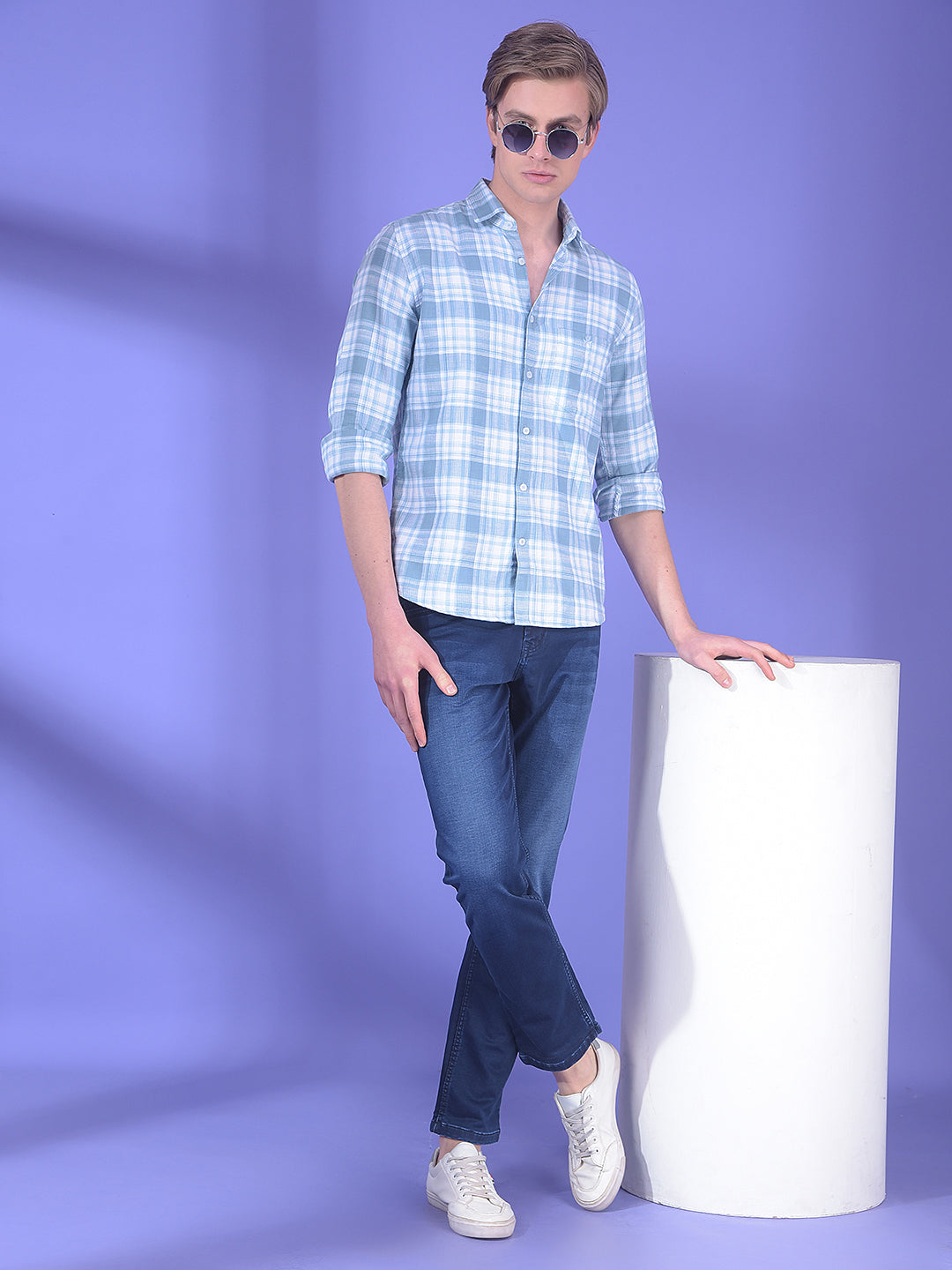 Dark Blue Stretch Straight Jeans