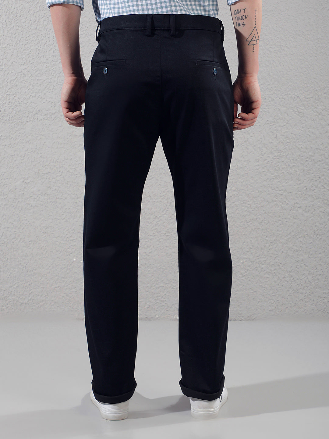 Navy Blue Printed Trousers